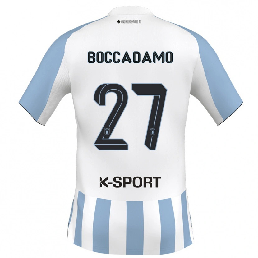 Danxen Enfant Maillot Antonio Boccadamo #27 Blanc Bleu Ciel Tenues Domicile 2025/26 T-Shirt