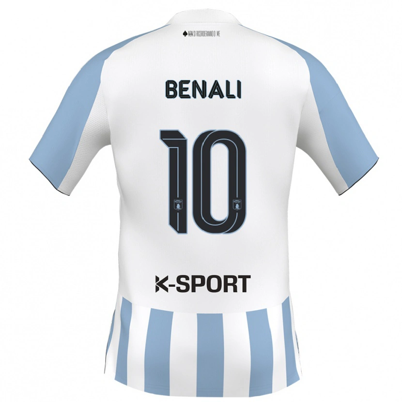 Danxen Enfant Maillot Ahmad Benali #10 Blanc Bleu Ciel Tenues Domicile 2025/26 T-Shirt
