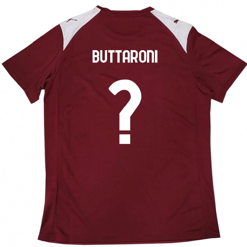 Danxen Enfant Maillot Cristiano Buttaroni #0 Bordeaux Blanc Tenues Domicile 2025/26 T-Shirt