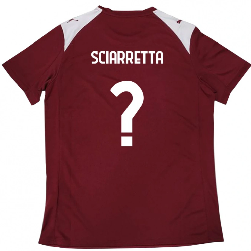 Danxen Enfant Maillot Sebastiano Sciarretta #0 Bordeaux Blanc Tenues Domicile 2025/26 T-Shirt
