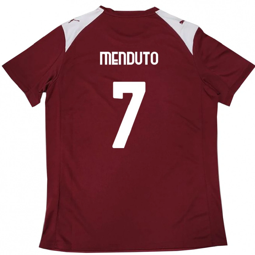 Danxen Enfant Maillot Walter Menduto #7 Bordeaux Blanc Tenues Domicile 2025/26 T-Shirt