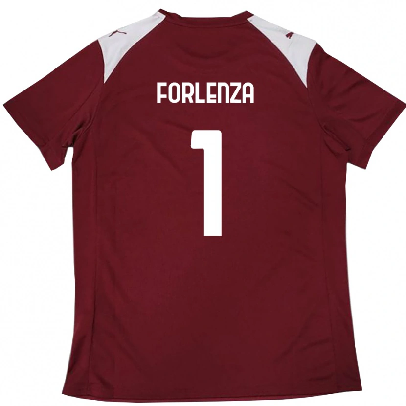 Danxen Enfant Maillot Carlo Forlenza #1 Bordeaux Blanc Tenues Domicile 2025/26 T-Shirt
