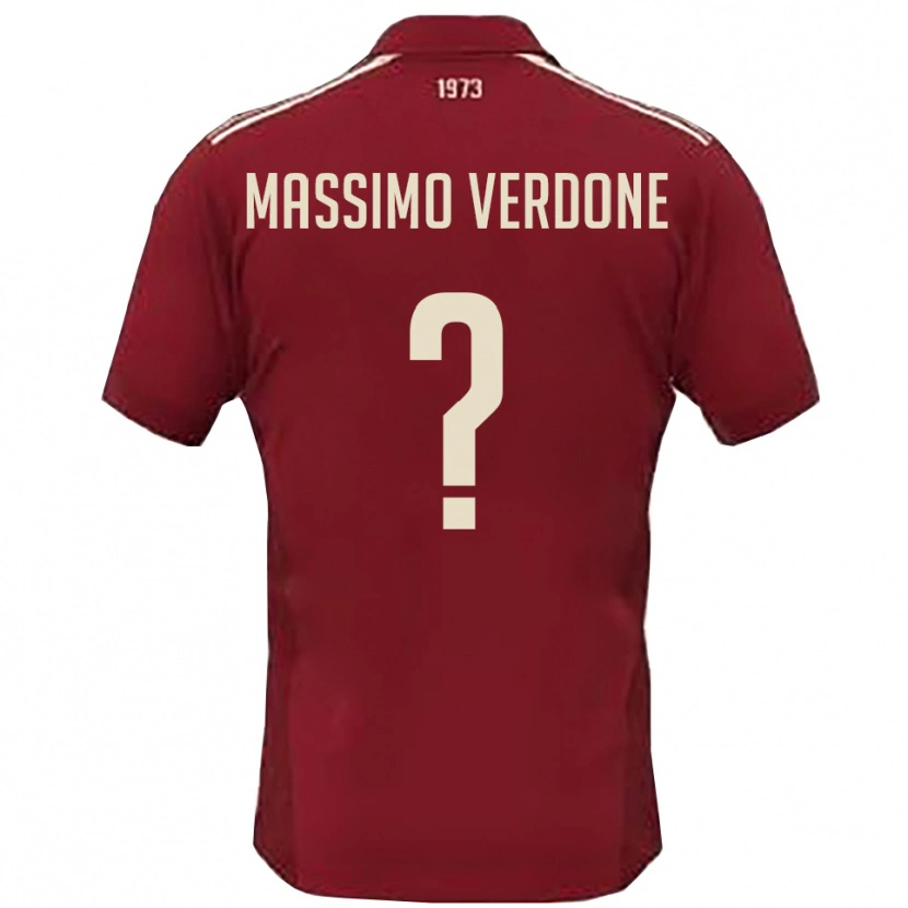 Danxen Enfant Maillot Valerio Massimo Verdone #0 Bordeaux Blanc Tenues Domicile 2025/26 T-Shirt