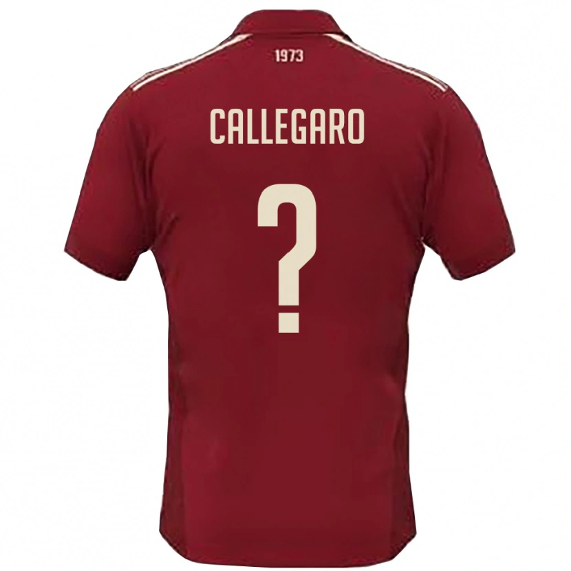 Danxen Enfant Maillot Riccardo Callegaro #0 Bordeaux Blanc Tenues Domicile 2025/26 T-Shirt