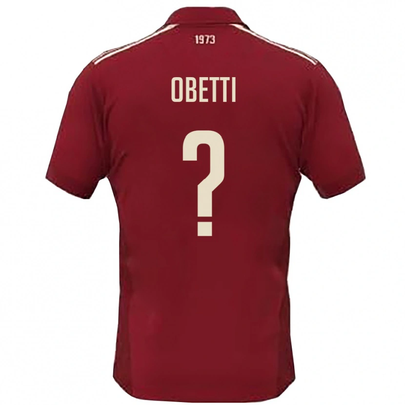 Danxen Enfant Maillot Gianmarco Obetti #0 Bordeaux Blanc Tenues Domicile 2025/26 T-Shirt