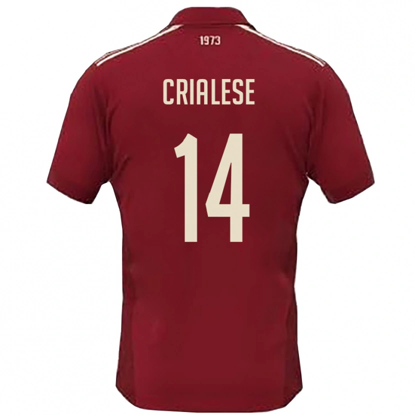 Danxen Enfant Maillot Carlo Crialese #14 Bordeaux Blanc Tenues Domicile 2025/26 T-Shirt