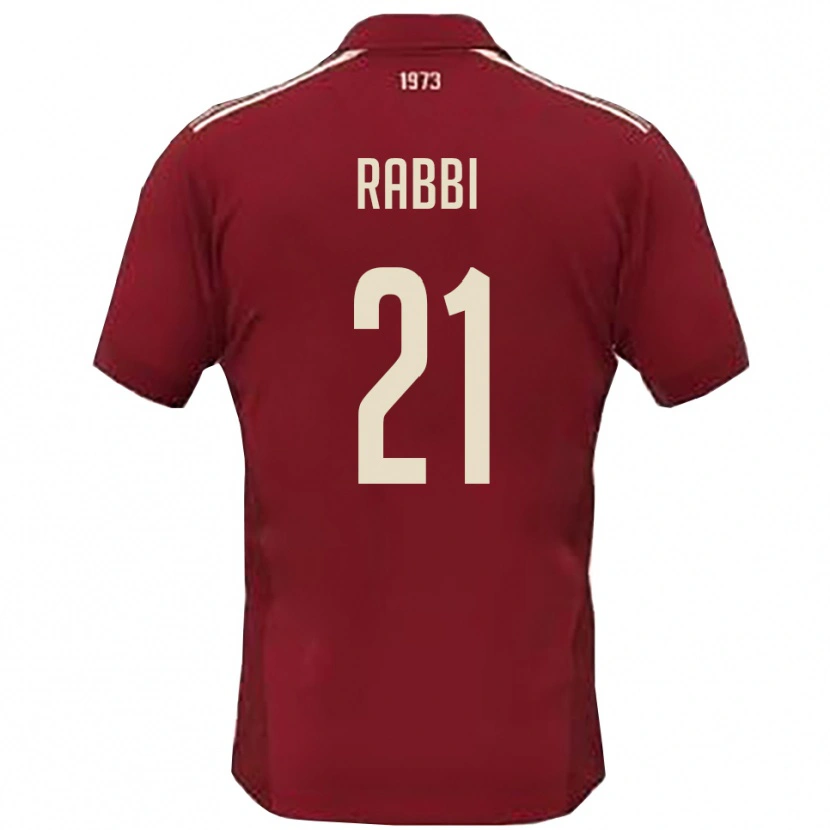 Danxen Enfant Maillot Simone Rabbi #21 Bordeaux Blanc Tenues Domicile 2025/26 T-Shirt