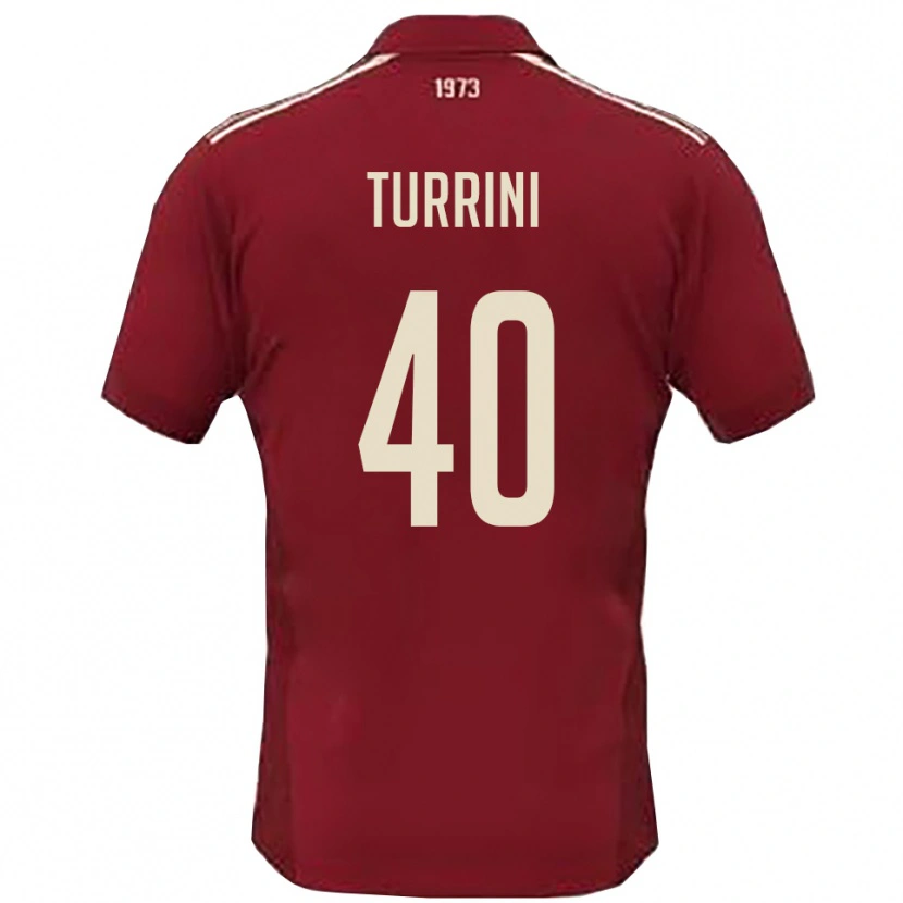 Danxen Enfant Maillot Giordano Turrini #40 Bordeaux Blanc Tenues Domicile 2025/26 T-Shirt