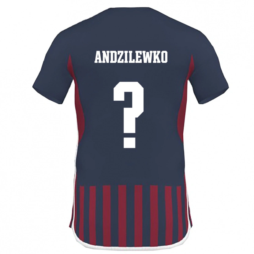 Danxen Enfant Maillot Andzilewko #0 Marine Rouge Tenues Domicile 2025/26 T-Shirt