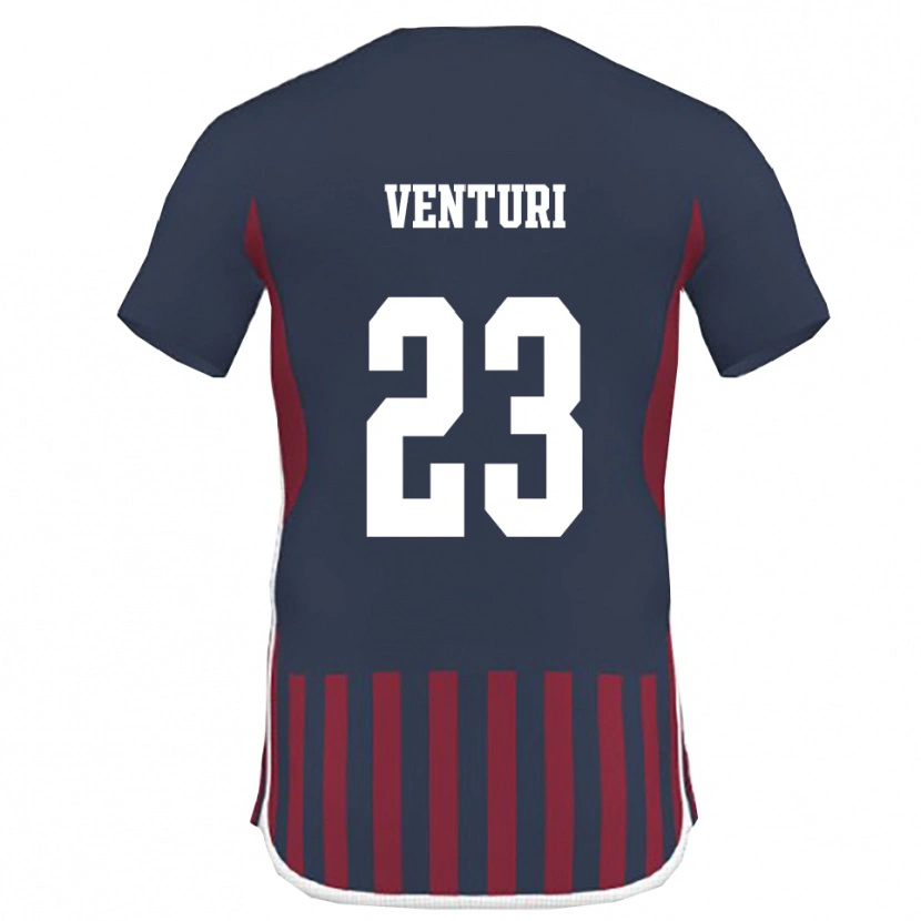 Danxen Enfant Maillot Michael Venturi #23 Marine Rouge Tenues Domicile 2025/26 T-Shirt