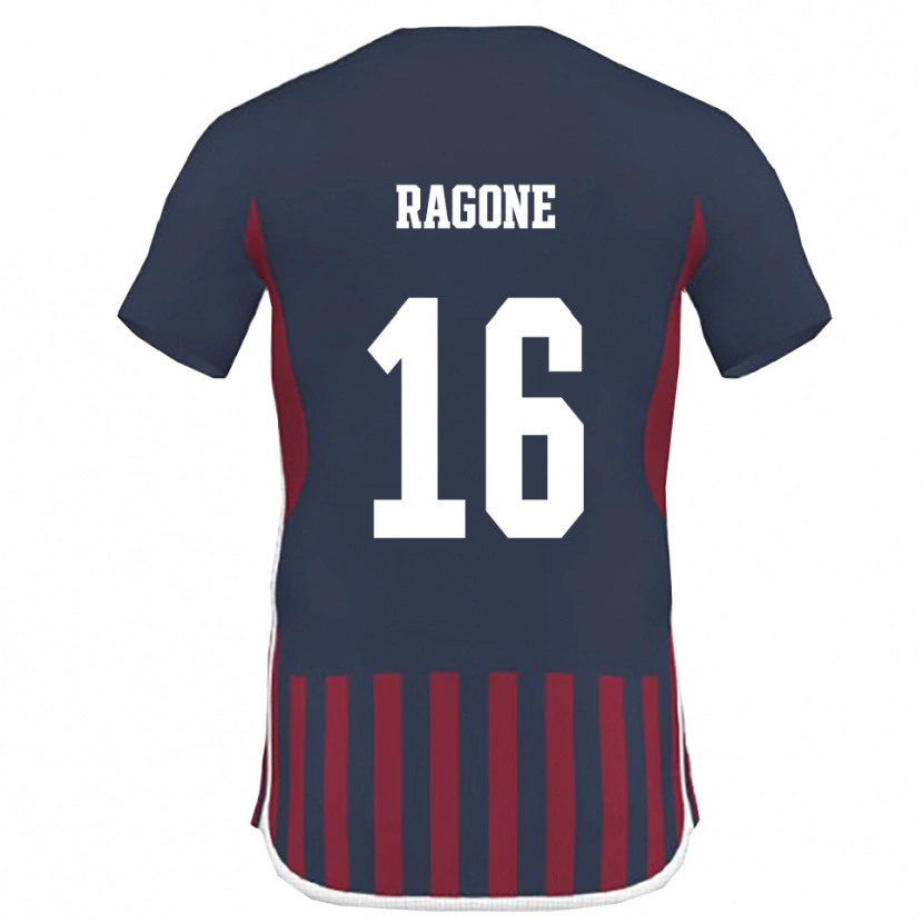 Danxen Enfant Maillot Diego Ragone #16 Marine Rouge Tenues Domicile 2025/26 T-Shirt