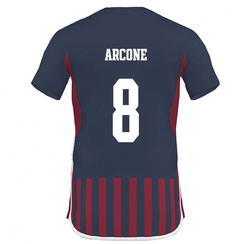 Danxen Enfant Maillot Paolo Arcone #8 Marine Rouge Tenues Domicile 2025/26 T-Shirt