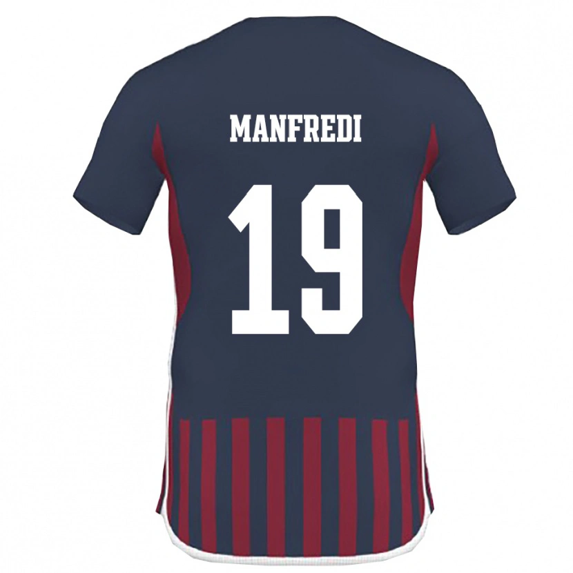 Danxen Enfant Maillot Antonio Manfredi #19 Marine Rouge Tenues Domicile 2025/26 T-Shirt
