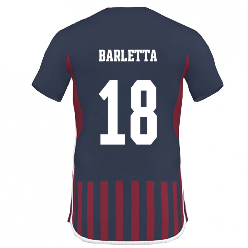 Danxen Enfant Maillot Emanuele Barletta #18 Marine Rouge Tenues Domicile 2025/26 T-Shirt