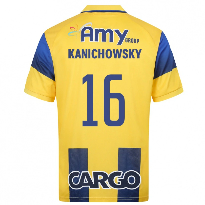 Danxen Enfant Maillot Gabi Kanichowsky #16 Jaune Marine Tenues Domicile 2025/26 T-Shirt