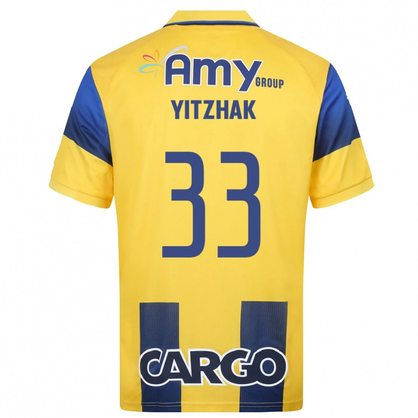 Danxen Enfant Maillot Or Yitzhak #33 Jaune Marine Tenues Domicile 2025/26 T-Shirt