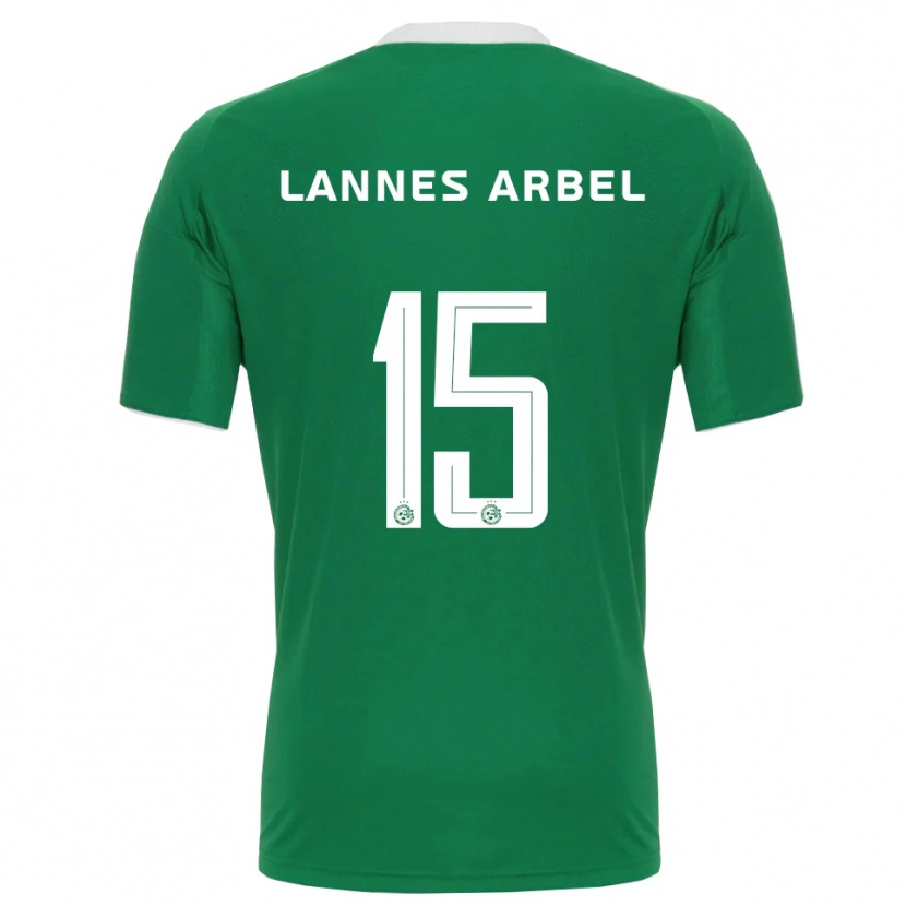 Danxen Enfant Maillot Tomer Lannes Arbel #15 Vert Blanc Tenues Domicile 2025/26 T-Shirt