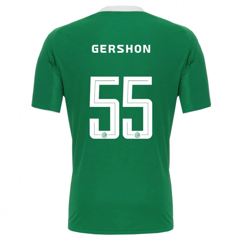 Danxen Enfant Maillot Rami Gershon #55 Vert Blanc Tenues Domicile 2025/26 T-Shirt