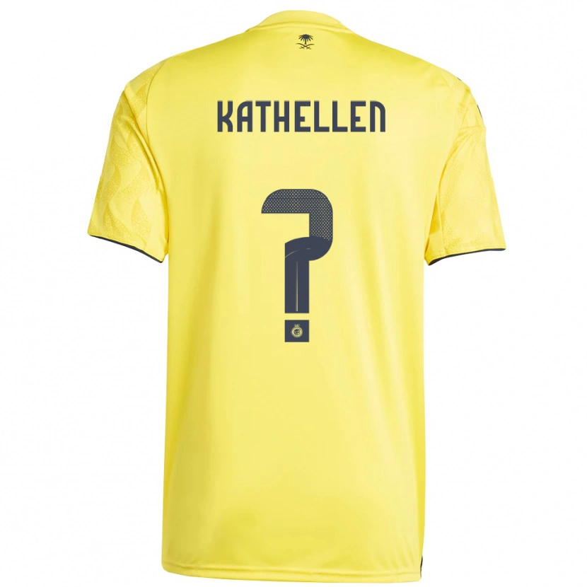 Danxen Enfant Maillot Kathellen #0 Jaune Noir Tenues Domicile 2025/26 T-Shirt