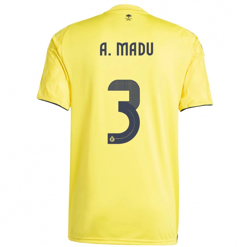Danxen Enfant Maillot Abdullah Madu #3 Jaune Noir Tenues Domicile 2025/26 T-Shirt