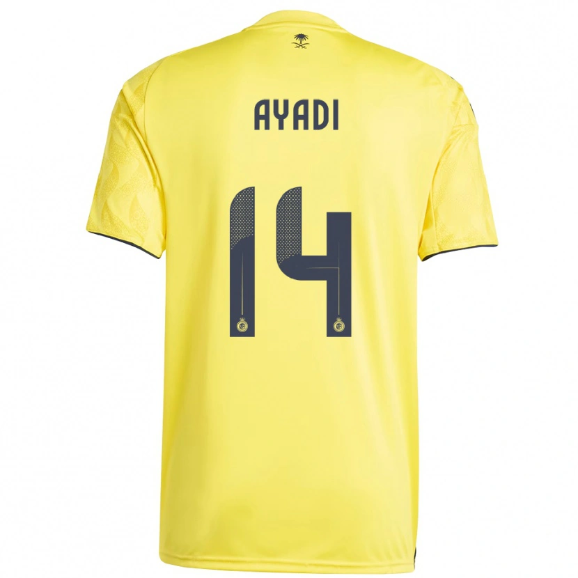 Danxen Enfant Maillot Ghada Ayadi #14 Jaune Noir Tenues Domicile 2025/26 T-Shirt