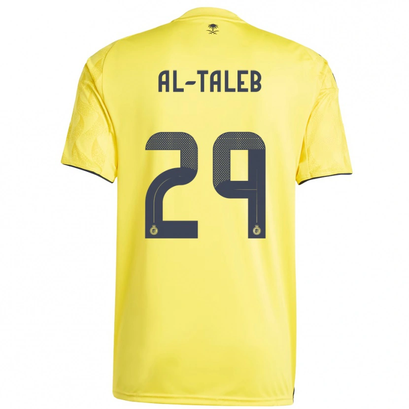 Danxen Enfant Maillot Fahad Al-Taleb #29 Jaune Noir Tenues Domicile 2025/26 T-Shirt