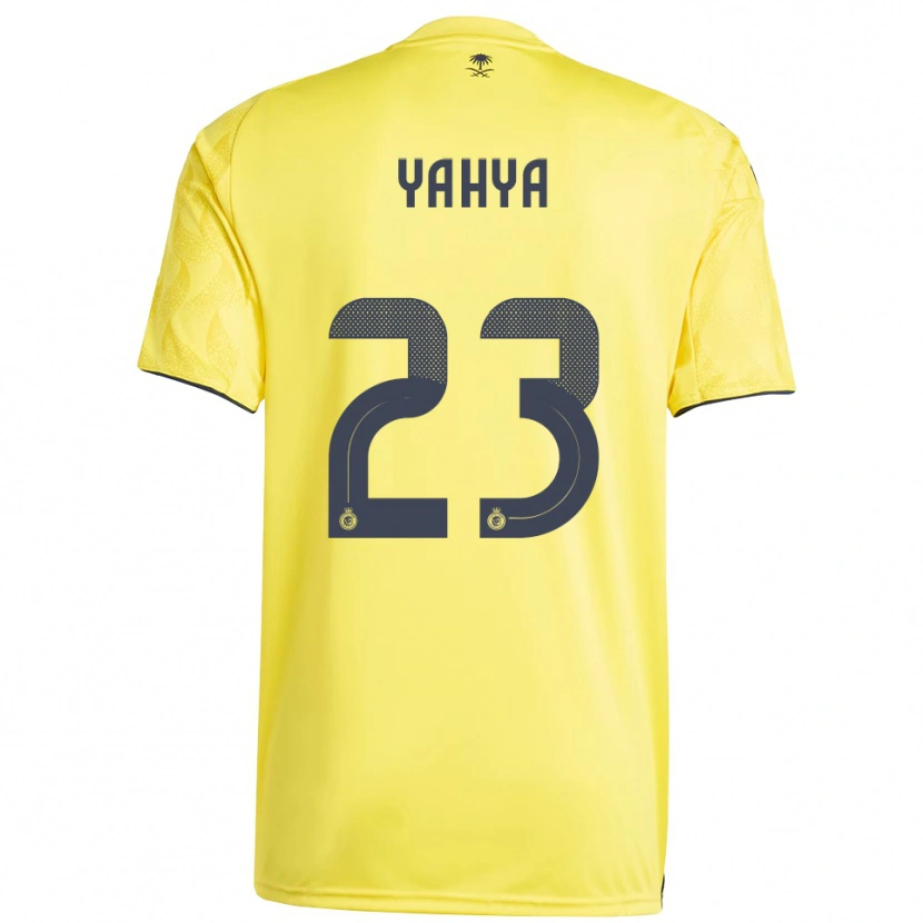 Danxen Enfant Maillot Ayman Yahya #23 Jaune Noir Tenues Domicile 2025/26 T-Shirt