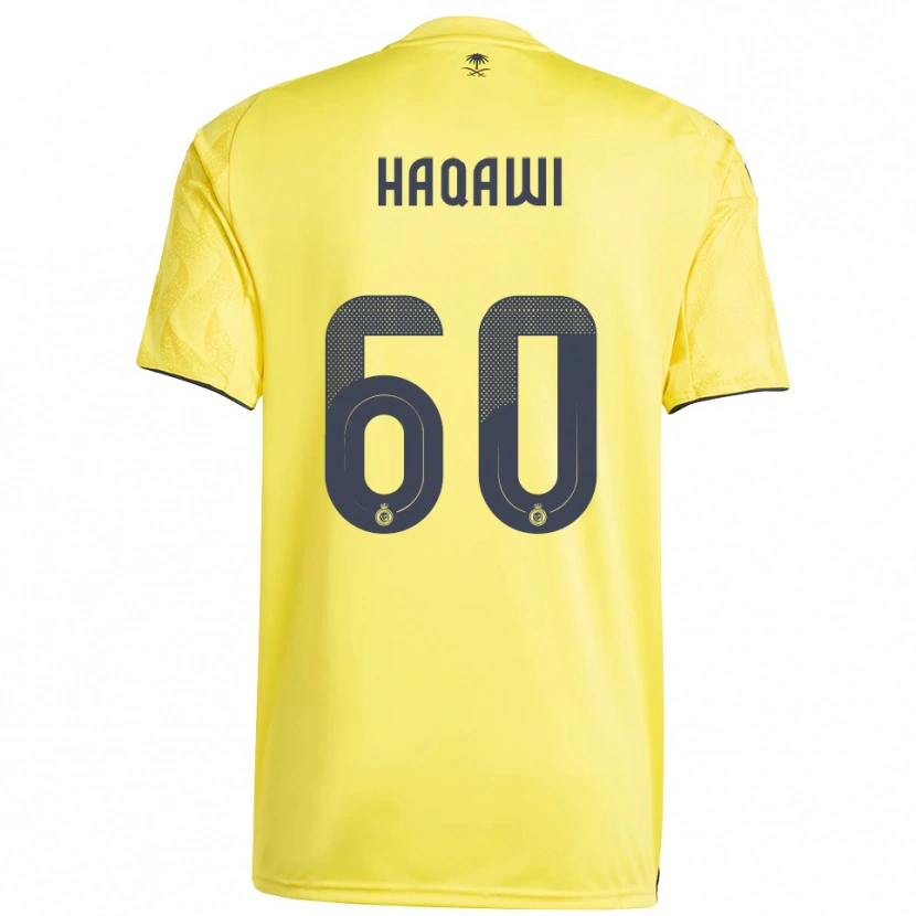 Danxen Enfant Maillot Saad Haqawi #60 Jaune Noir Tenues Domicile 2025/26 T-Shirt