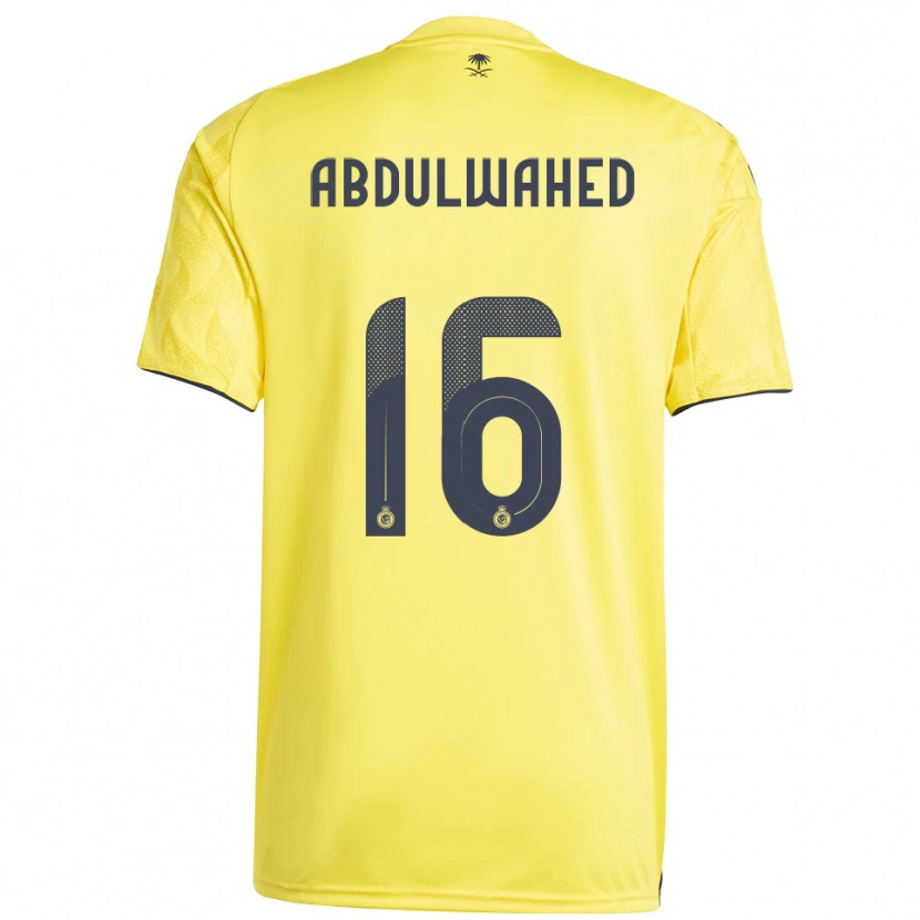 Danxen Enfant Maillot Ghader Abdulwahed #16 Jaune Noir Tenues Domicile 2025/26 T-Shirt