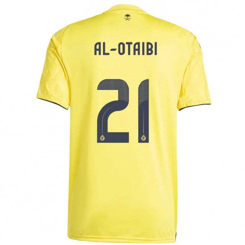 Danxen Enfant Maillot Abdulrahman Al-Otaibi #21 Jaune Noir Tenues Domicile 2025/26 T-Shirt