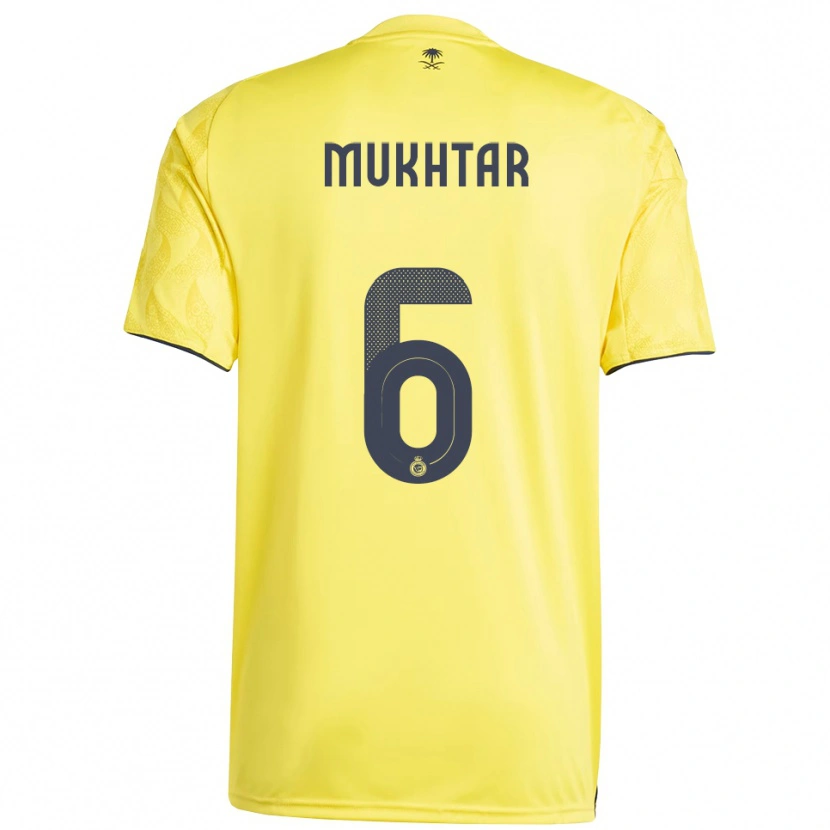 Danxen Enfant Maillot Mukhtar Ali #6 Jaune Noir Tenues Domicile 2025/26 T-Shirt