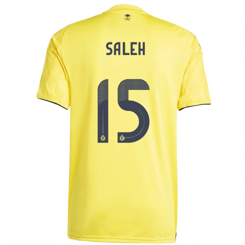 Danxen Enfant Maillot Rinas Saleh #15 Jaune Noir Tenues Domicile 2025/26 T-Shirt