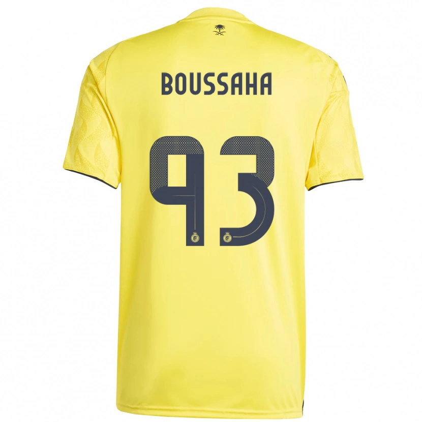 Danxen Enfant Maillot Lina Boussaha #93 Jaune Noir Tenues Domicile 2025/26 T-Shirt