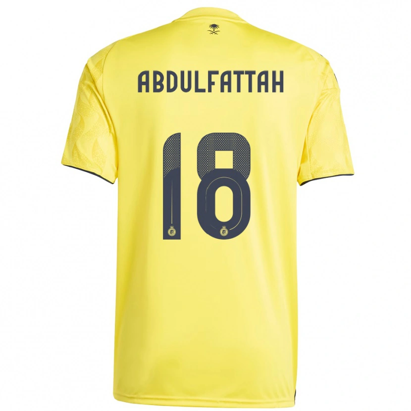 Danxen Enfant Maillot Abdulfattah Adam #18 Jaune Noir Tenues Domicile 2025/26 T-Shirt