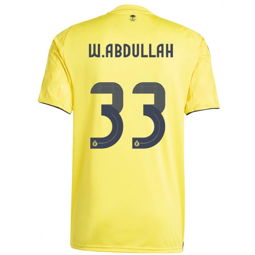 Danxen Enfant Maillot Waleed Abdullah #33 Jaune Noir Tenues Domicile 2025/26 T-Shirt