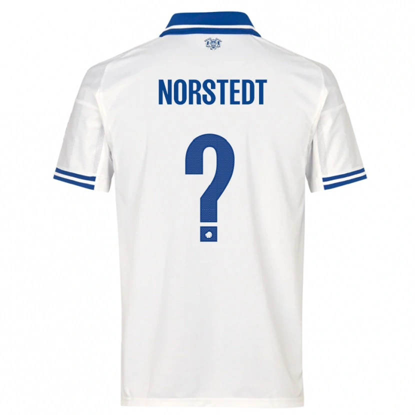 Danxen Enfant Maillot Liam Norstedt #0 Blanc Bleu Tenues Domicile 2025/26 T-Shirt