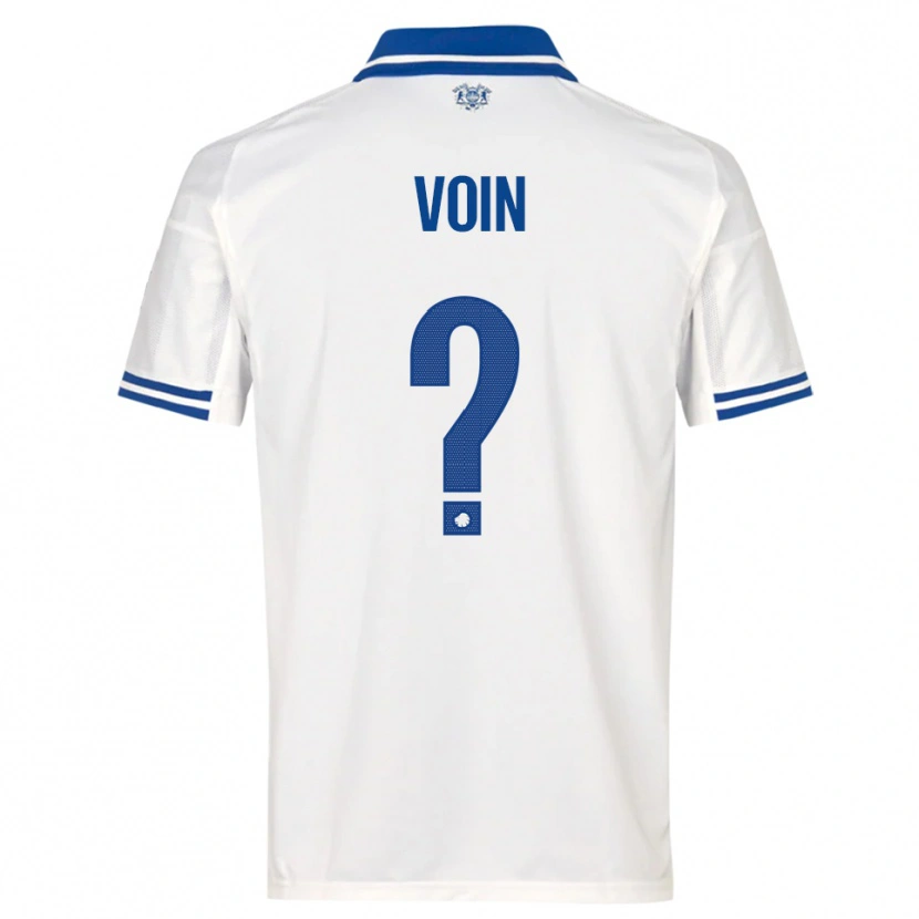 Danxen Enfant Maillot Simon Voin #0 Blanc Bleu Tenues Domicile 2025/26 T-Shirt