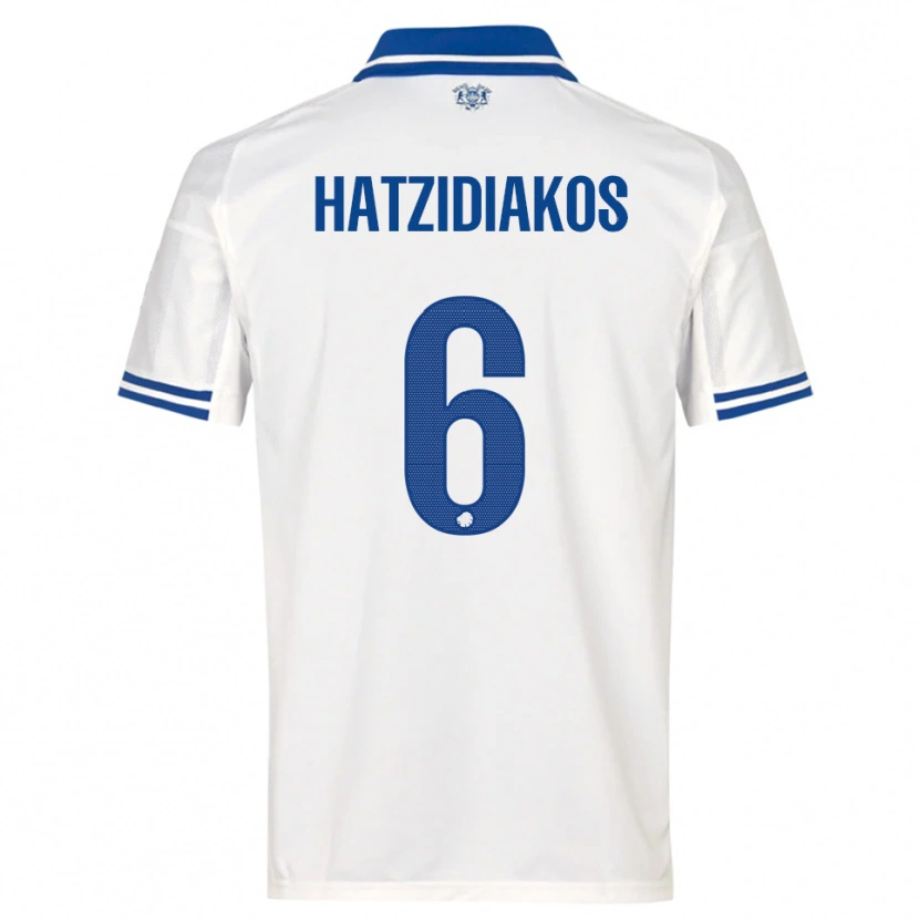 Danxen Enfant Maillot Pantelis Hatzidiakos #6 Blanc Bleu Tenues Domicile 2025/26 T-Shirt