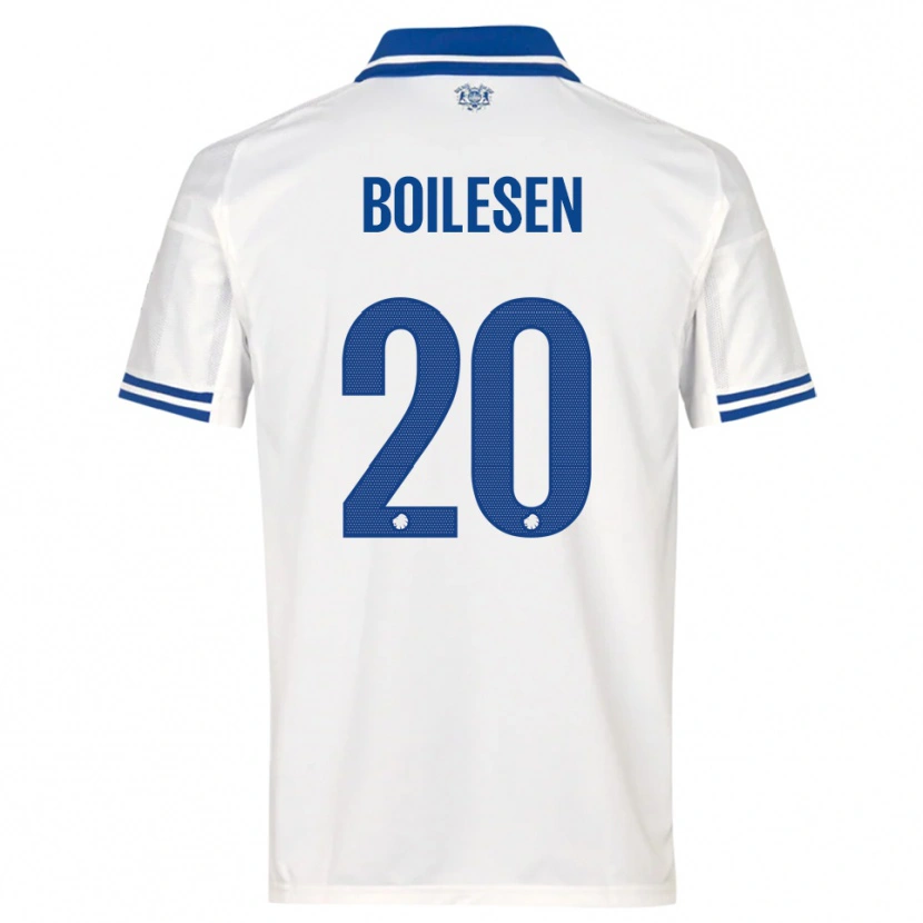 Danxen Enfant Maillot Nicolai Boilesen #20 Blanc Bleu Tenues Domicile 2025/26 T-Shirt