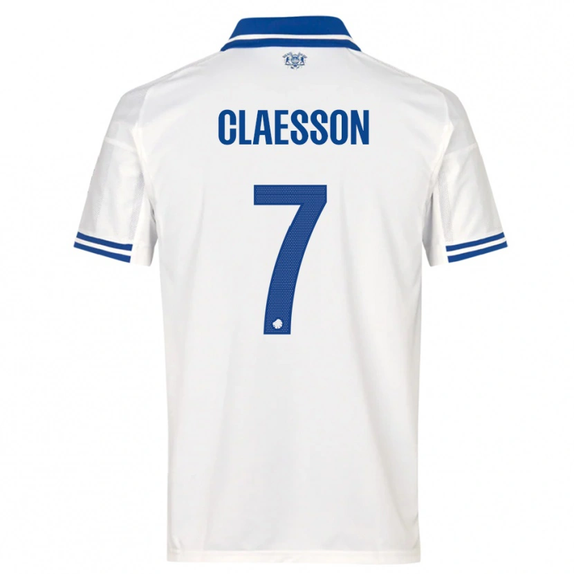 Danxen Enfant Maillot Viktor Claesson #7 Blanc Bleu Tenues Domicile 2025/26 T-Shirt