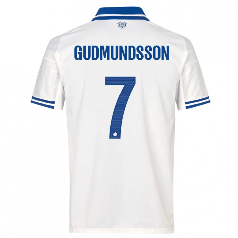 Danxen Enfant Maillot Galdur Gudmundsson #7 Blanc Bleu Tenues Domicile 2025/26 T-Shirt