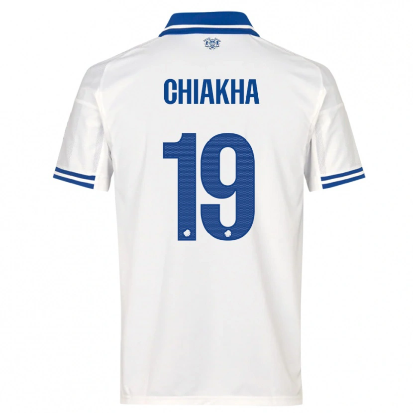 Danxen Enfant Maillot Amin Chiakha #19 Blanc Bleu Tenues Domicile 2025/26 T-Shirt