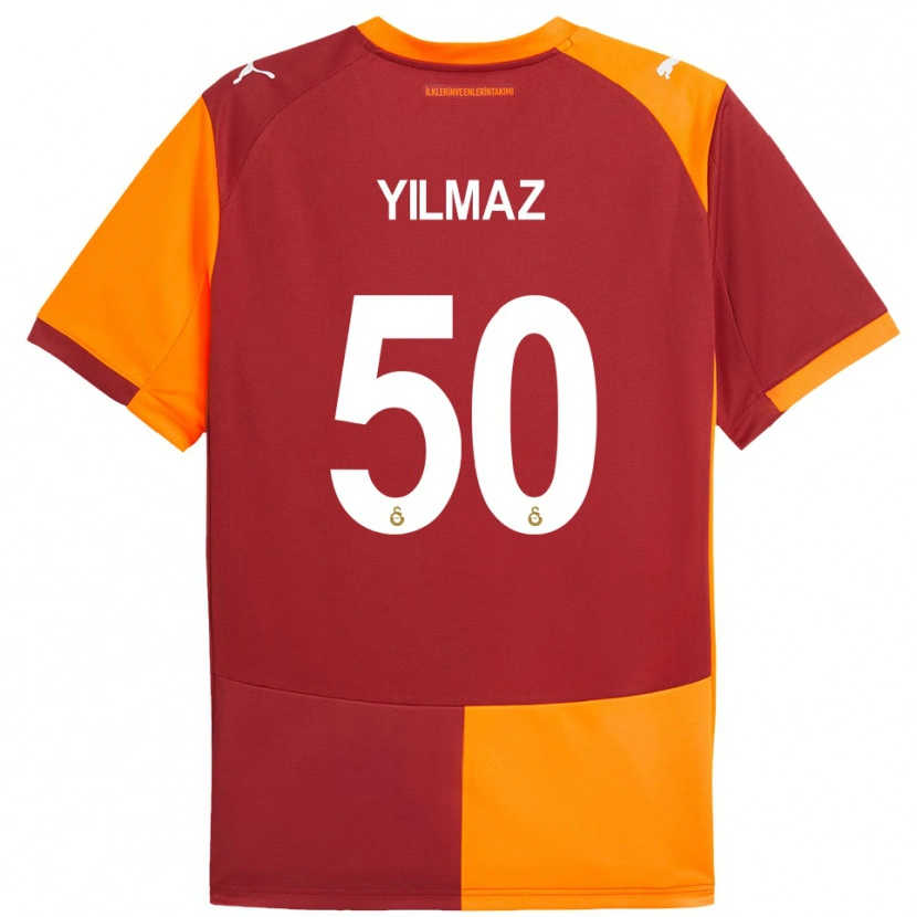 Danxen Enfant Maillot Jankat Yılmaz #50 Rouge Orange Tenues Domicile 2025/26 T-Shirt
