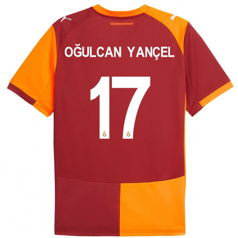 Danxen Enfant Maillot Necati Oğulcan Yançel #17 Rouge Orange Tenues Domicile 2025/26 T-Shirt