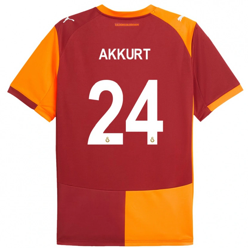 Danxen Enfant Maillot Arzu Akkurt #24 Rouge Orange Tenues Domicile 2025/26 T-Shirt
