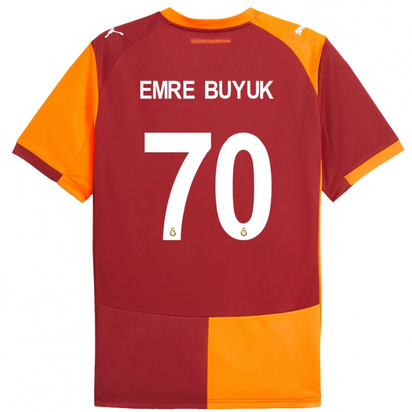 Danxen Enfant Maillot Enes Emre Büyük #70 Rouge Orange Tenues Domicile 2025/26 T-Shirt