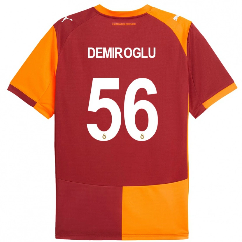 Danxen Enfant Maillot Baran Demiroğlu #56 Rouge Orange Tenues Domicile 2025/26 T-Shirt