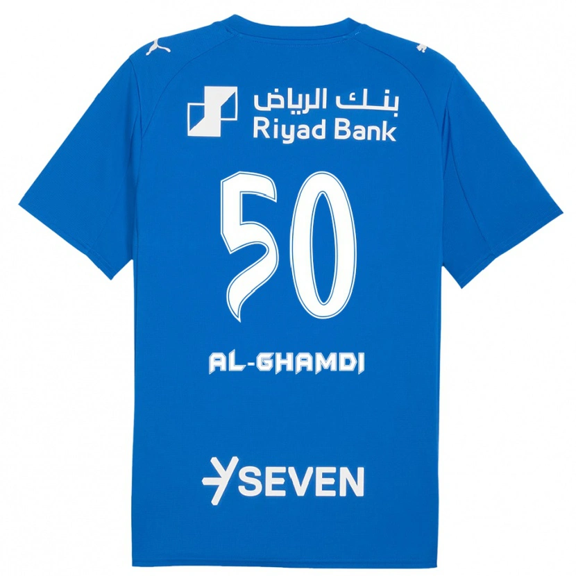 Danxen Enfant Maillot Abdulelah Al-Ghamdi #50 Bleu Blanc Tenues Domicile 2025/26 T-Shirt