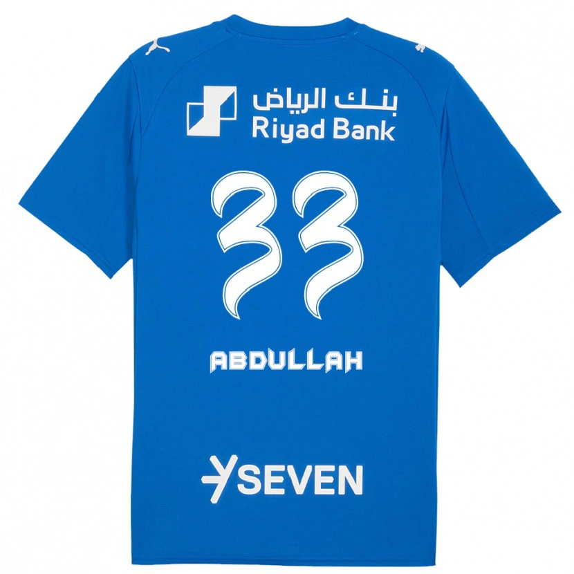 Danxen Enfant Maillot Abdullah Al-Zaid #33 Bleu Blanc Tenues Domicile 2025/26 T-Shirt