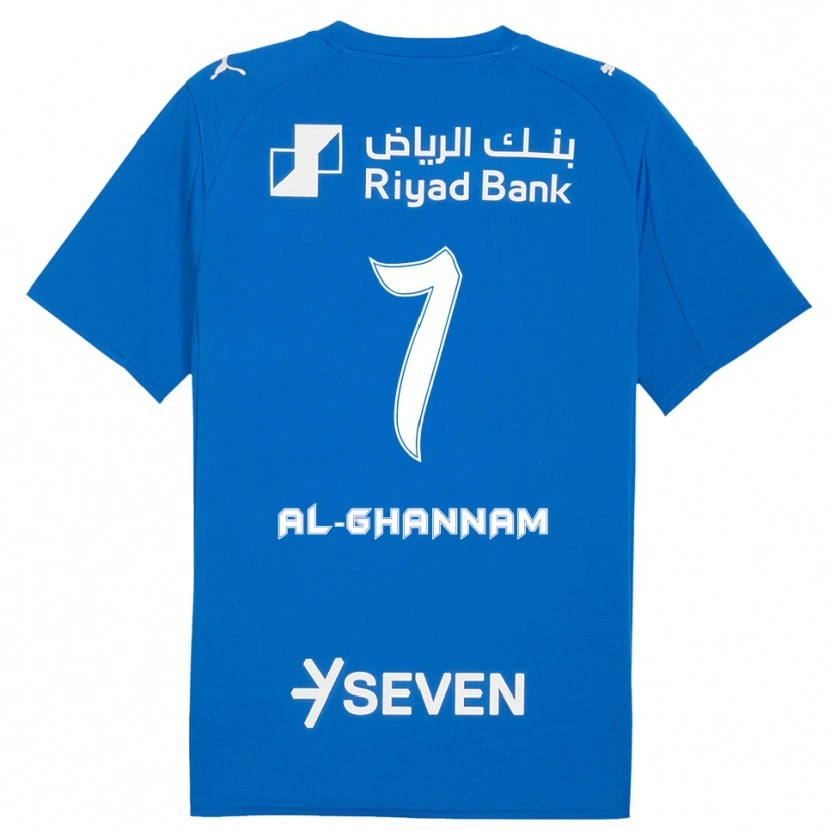 Danxen Enfant Maillot Khalid Al-Ghannam #7 Bleu Blanc Tenues Domicile 2025/26 T-Shirt